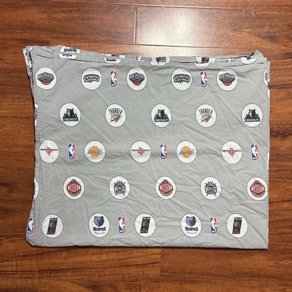 Pottery Barn Teen NBA Basketball Western Conference Twin Flat Sheet Pillowcase